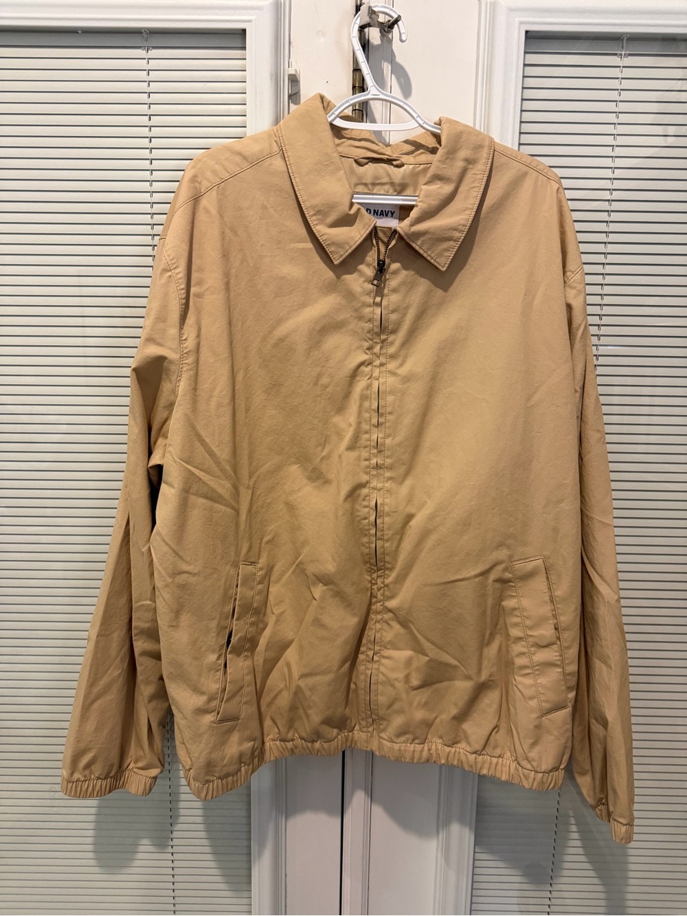 Old Navy Men’s XXL Tan Harrington Jacket Lightweight Bomber Full Zip